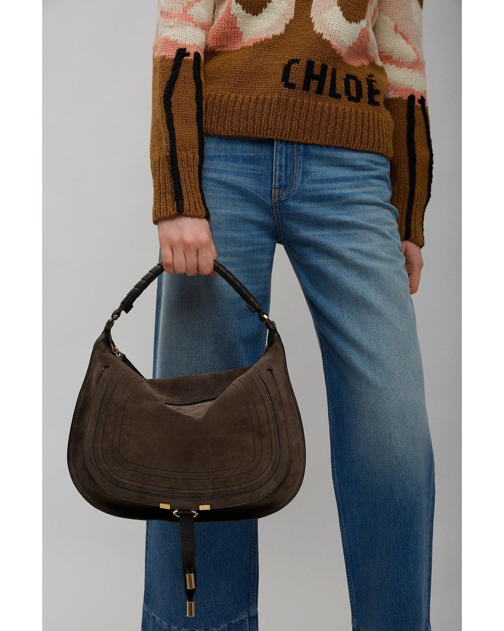 Chloé Brown Marcie Medium Dark Shoulder Bag