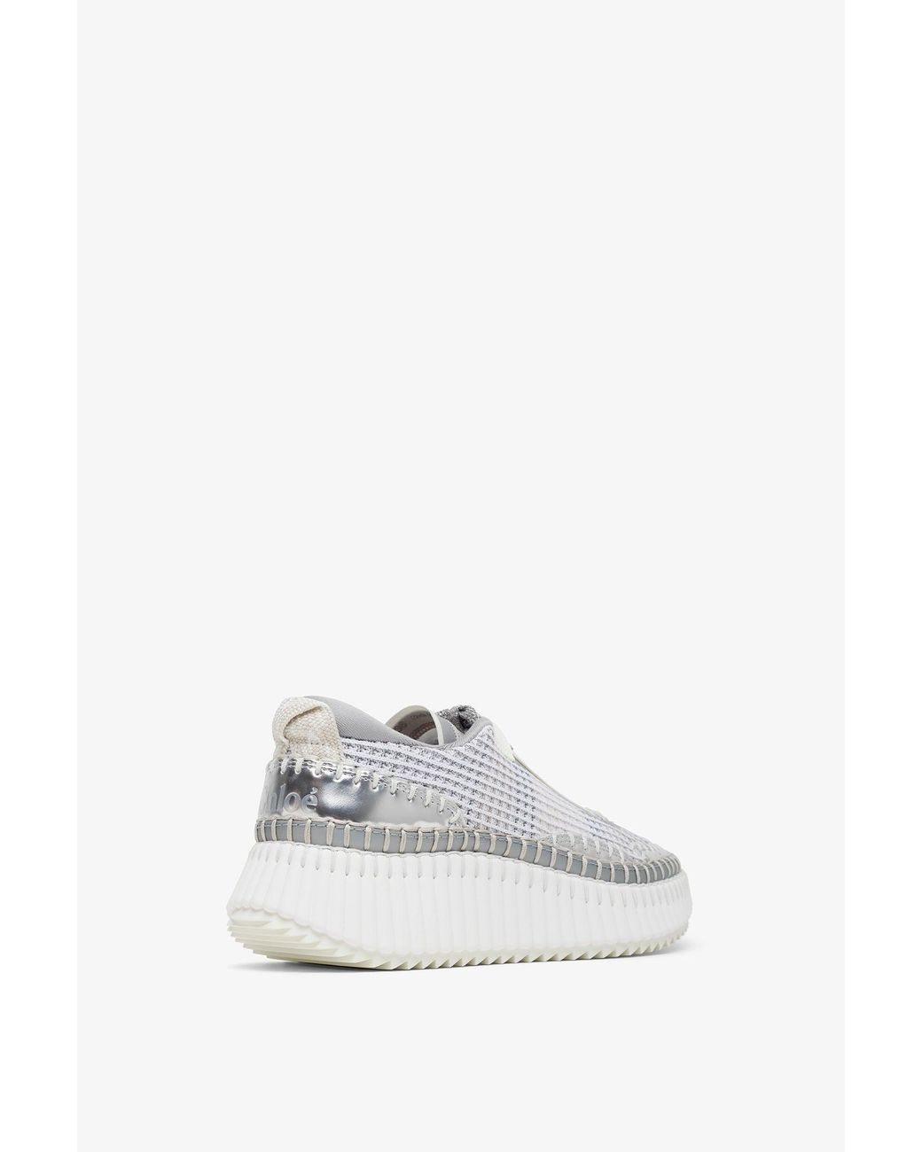 Chloé White Nama Silver Grey Sneakers