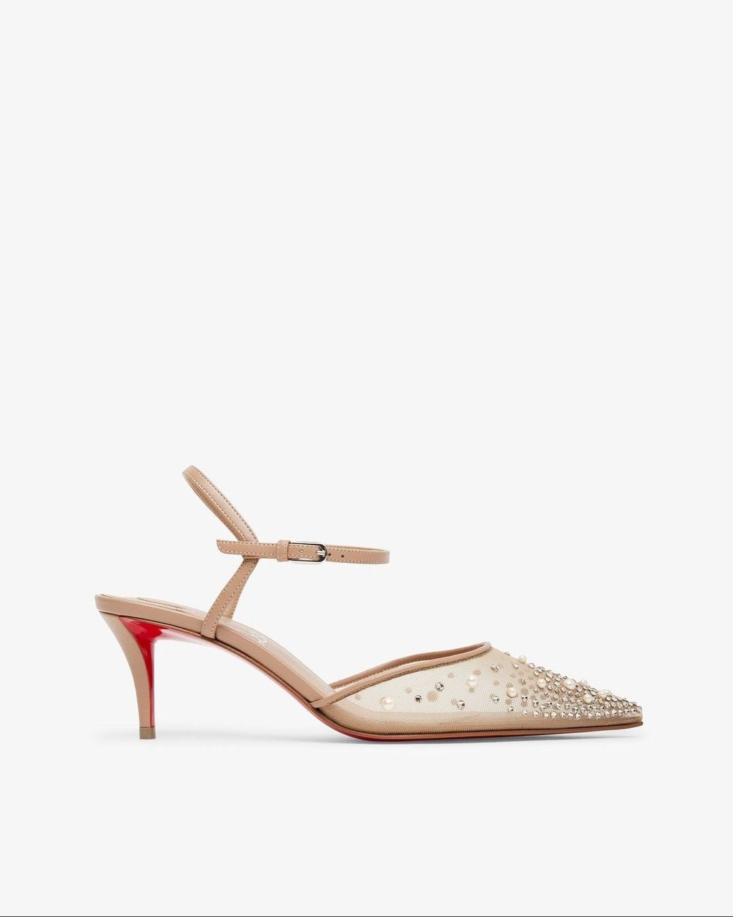 Christian Louboutin White Miss Z 60 Riviera Strass Pumps