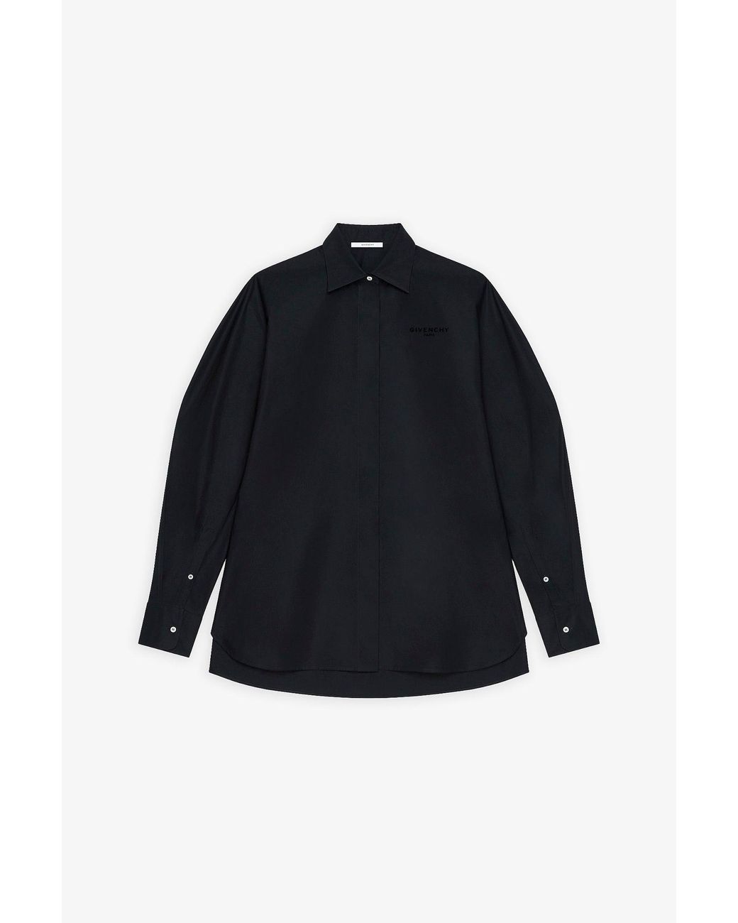 Givenchy Blue Cocoon Black Shirt With Turned Sleeves