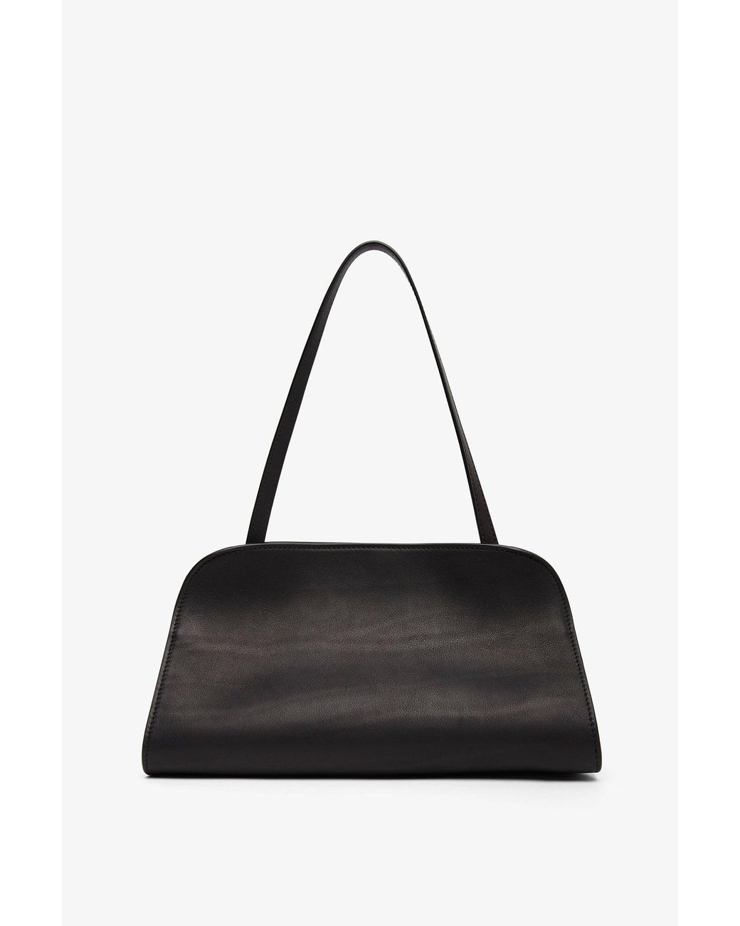 The Row Peggy Black Leather Clutch