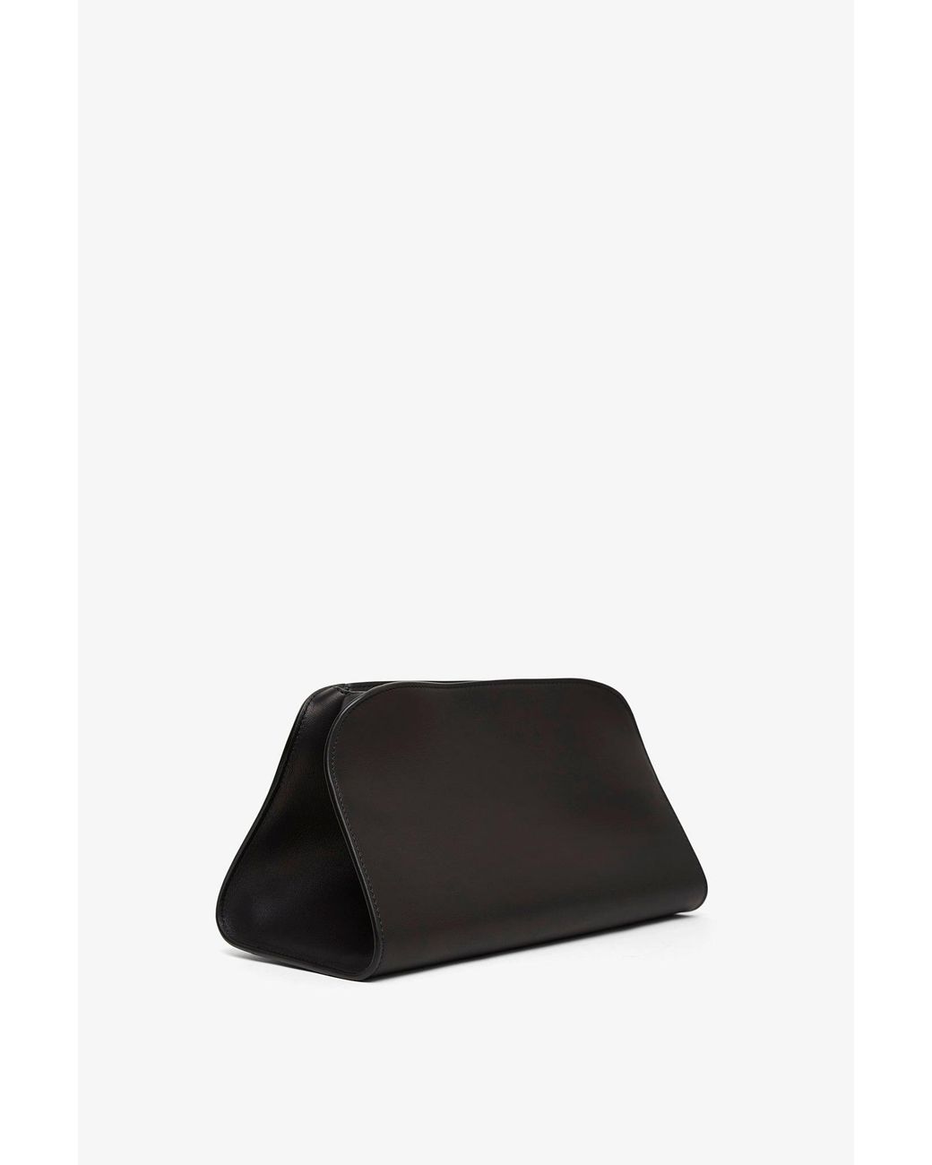 The Row Peggy Black Leather Clutch