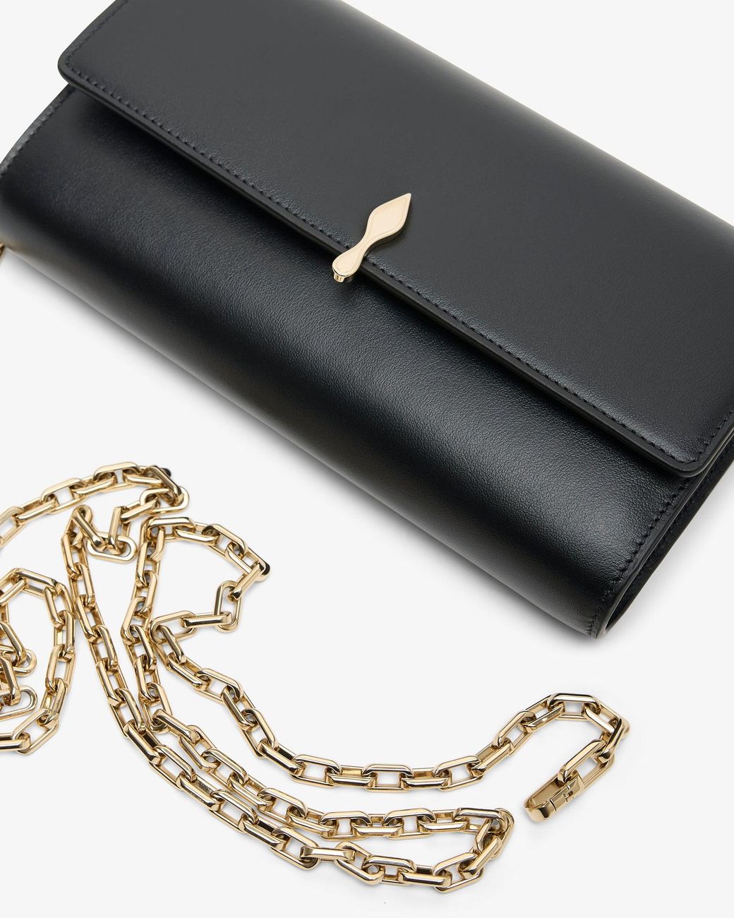 Christian Louboutin Black Bettina Wallet On A Chain Clutch