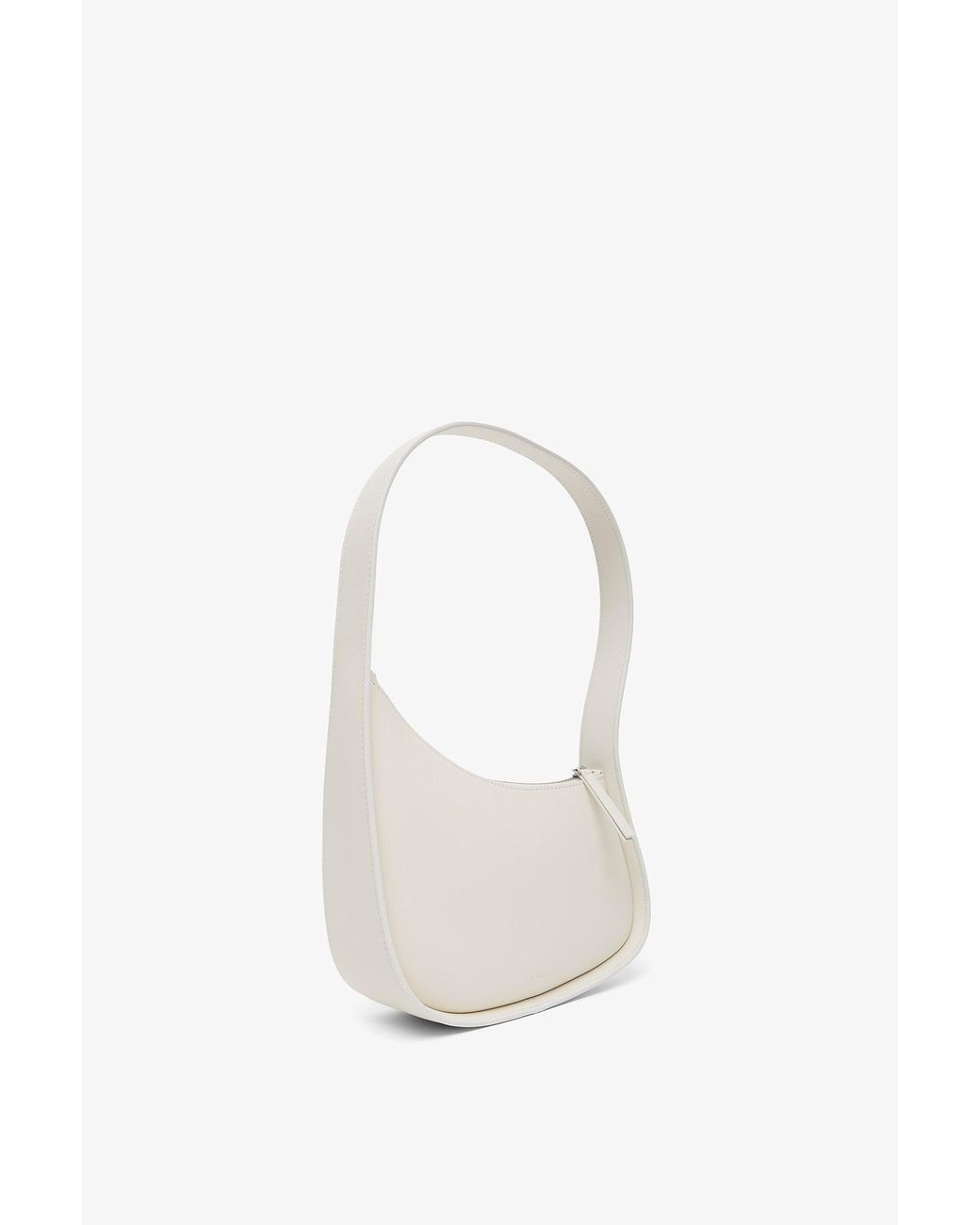 The Row White Half Moon Ivory Leather Bag