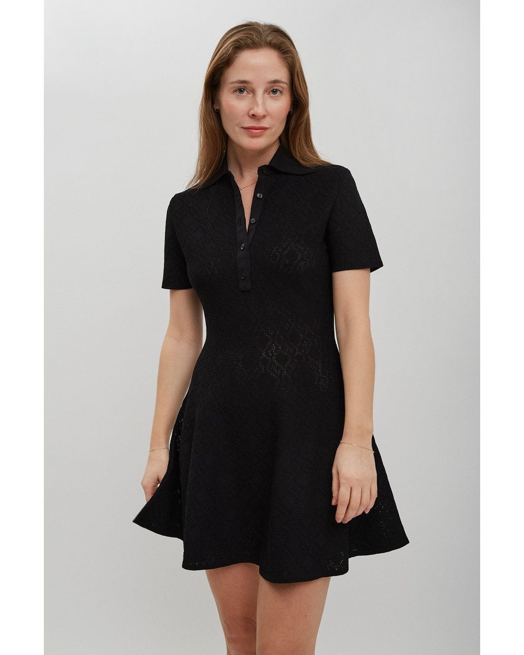 Givenchy Black Polo Collar Short Dress