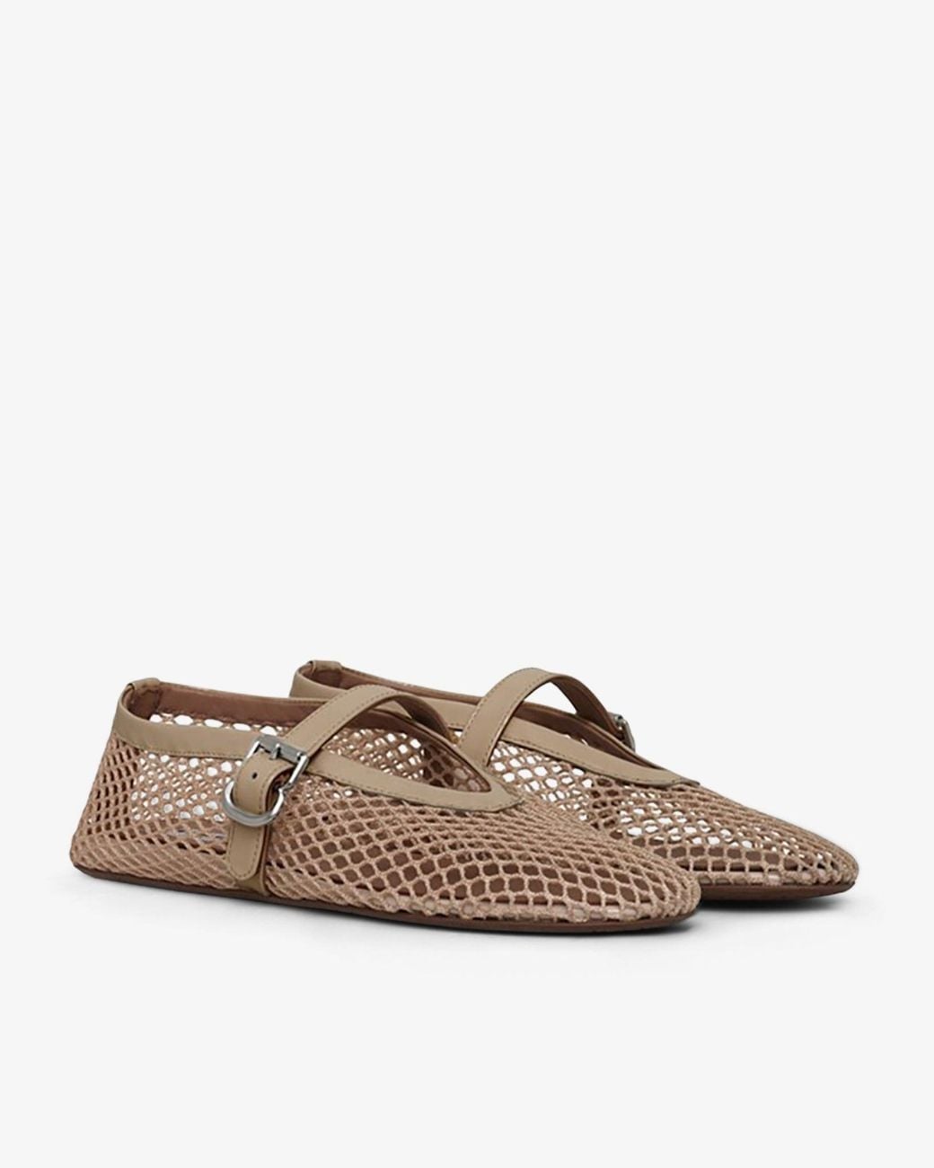 Alaïa Brown Beige Mesh Ballet Flats