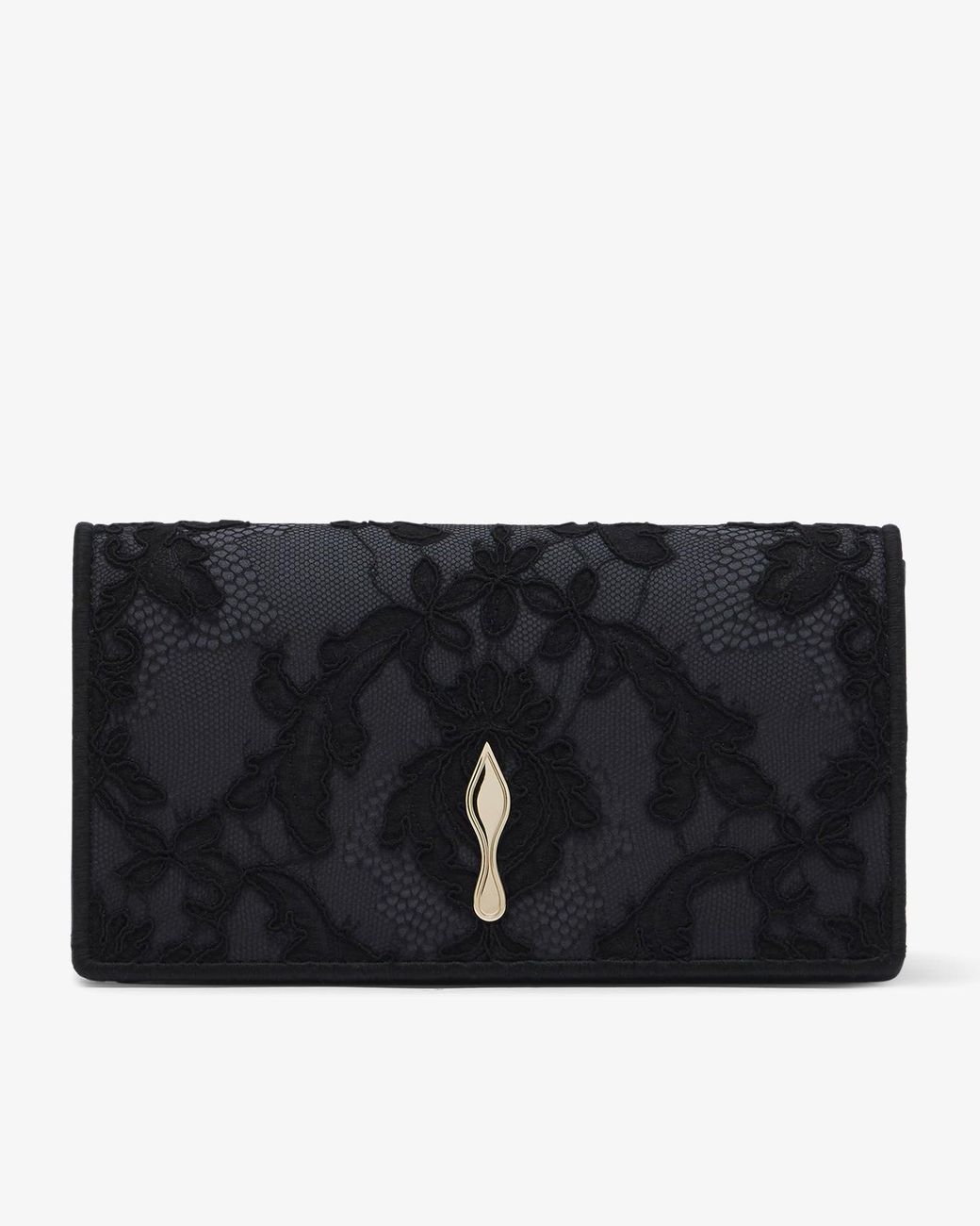 Christian Louboutin Bettina Crepe Satin Black Clutch