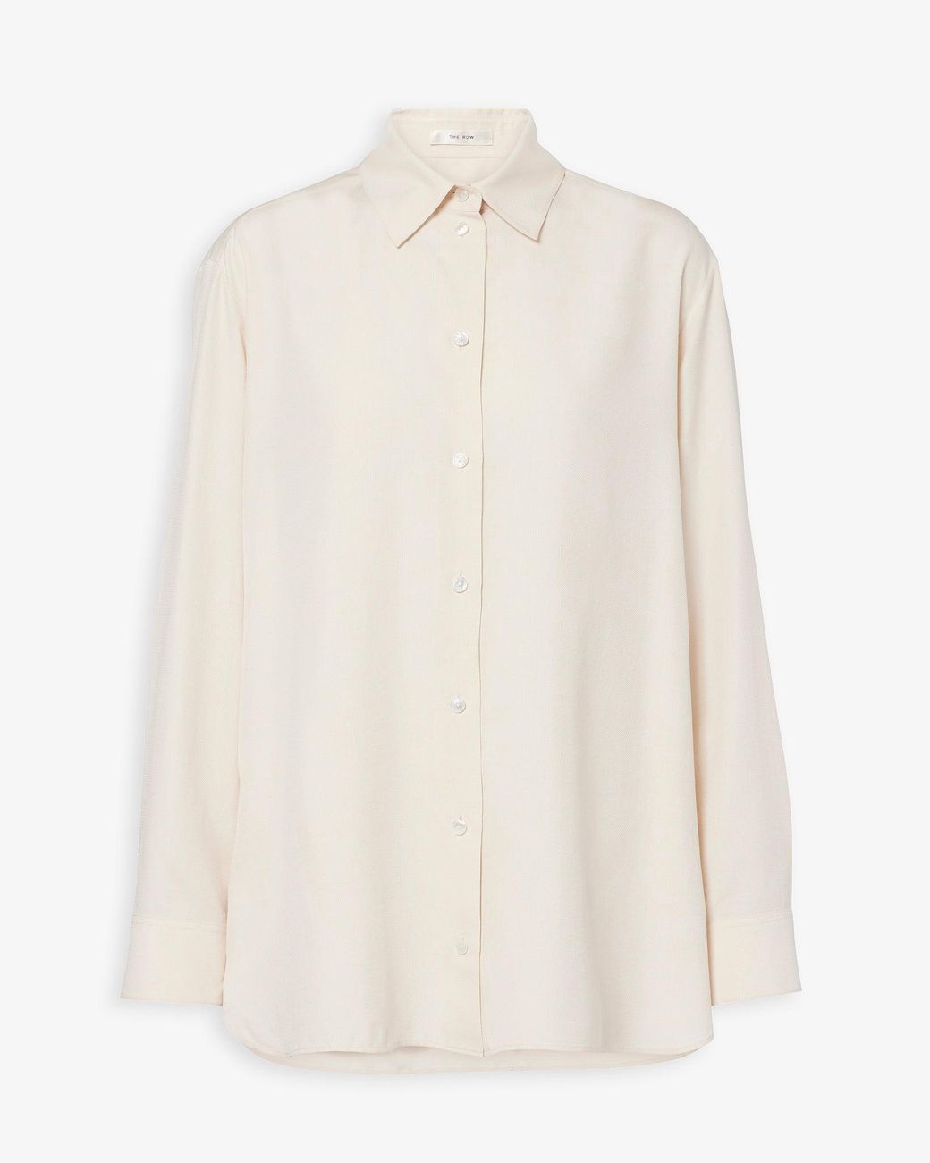 The Row Sisilia Porcelain White Silk Shirt