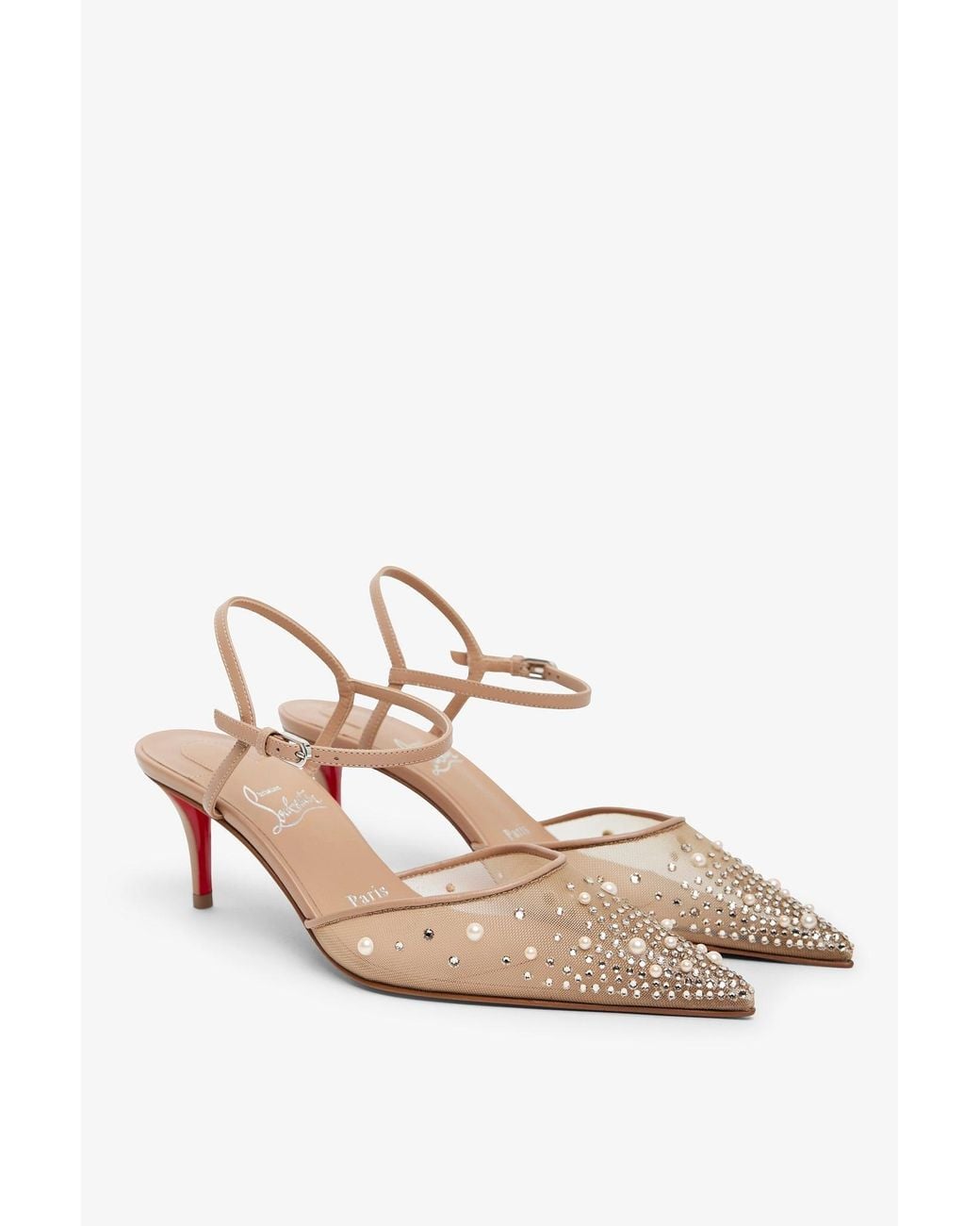 Christian Louboutin White Miss Z 60 Riviera Strass Pumps