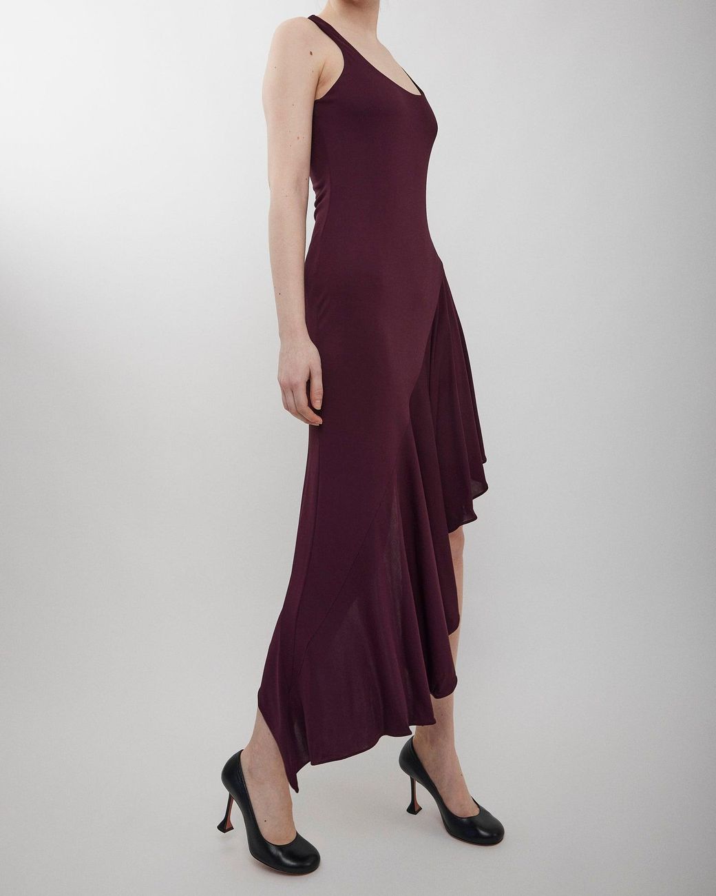 Alaïa Purple Asymmetric Burgundy Dress