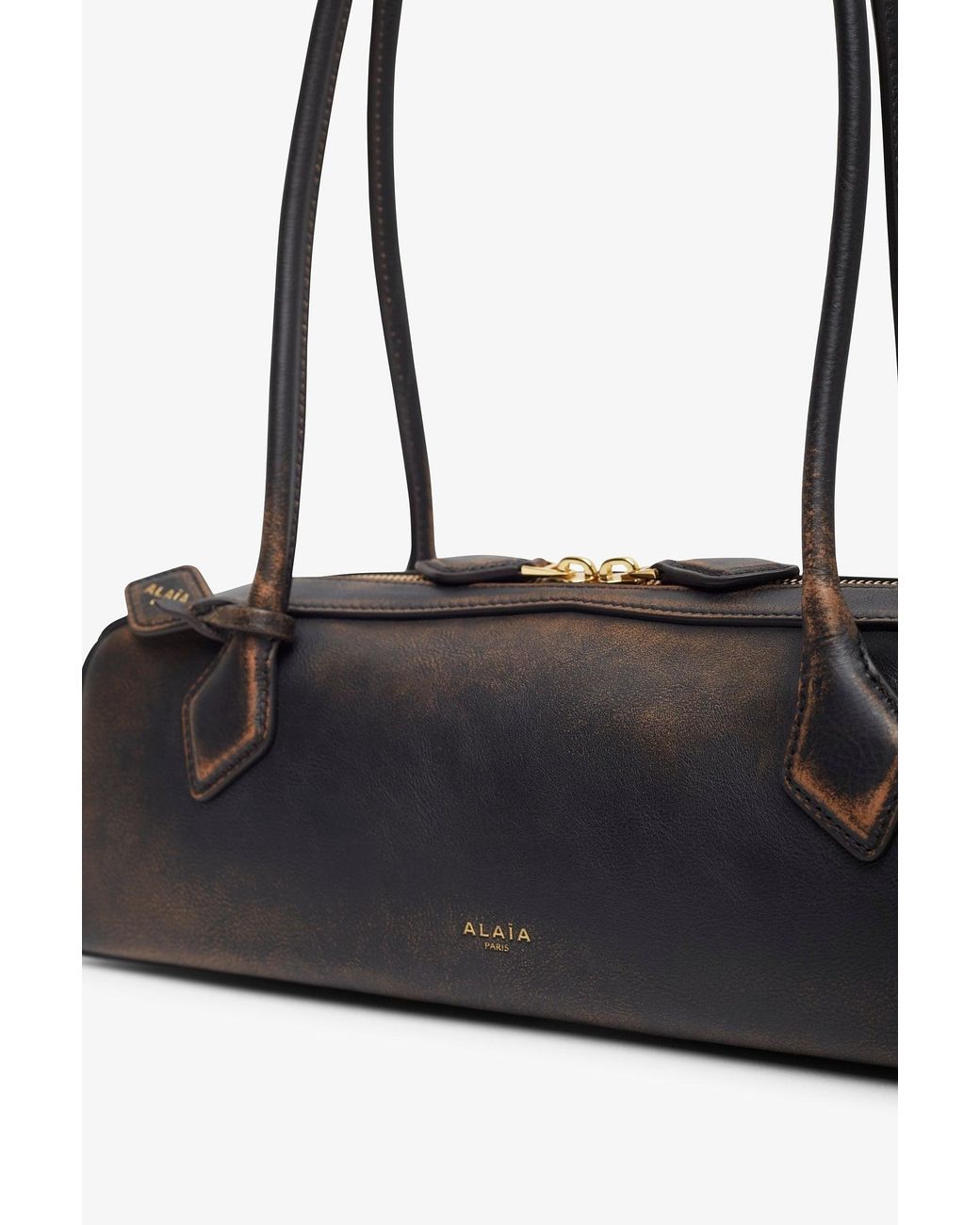 Alaïa White Le Teckel Medium Ebony Black Bag