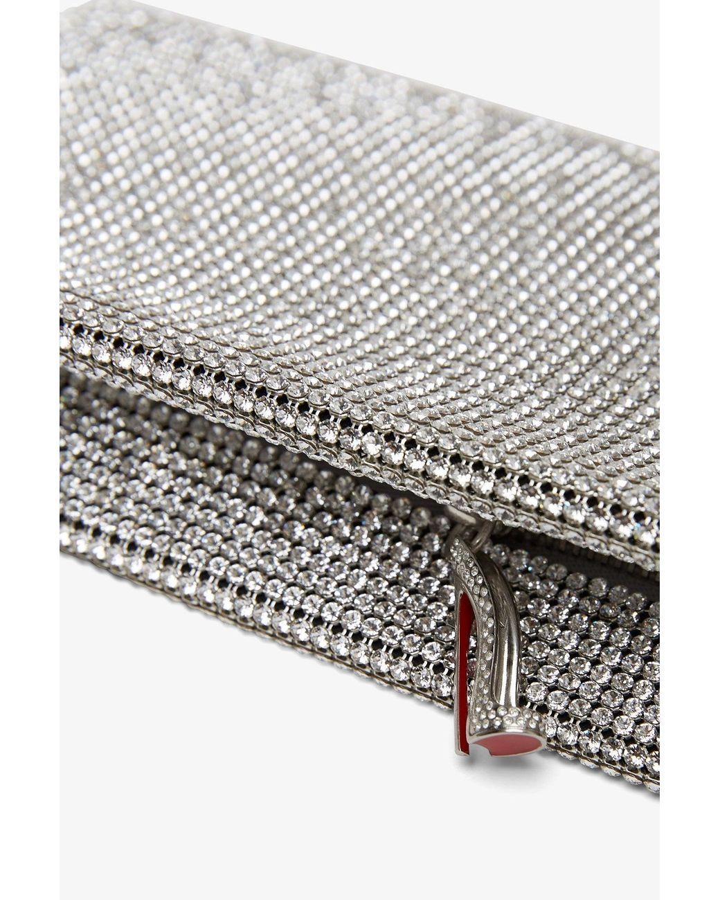 Christian Louboutin Gray Maykimay Silver Crystal Clutch