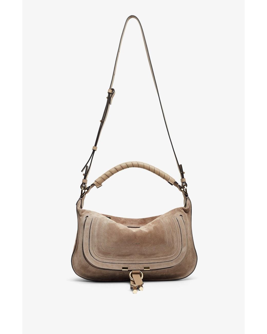 Chloé Multicolor Marcie Small Light Beige Shoulder Bag