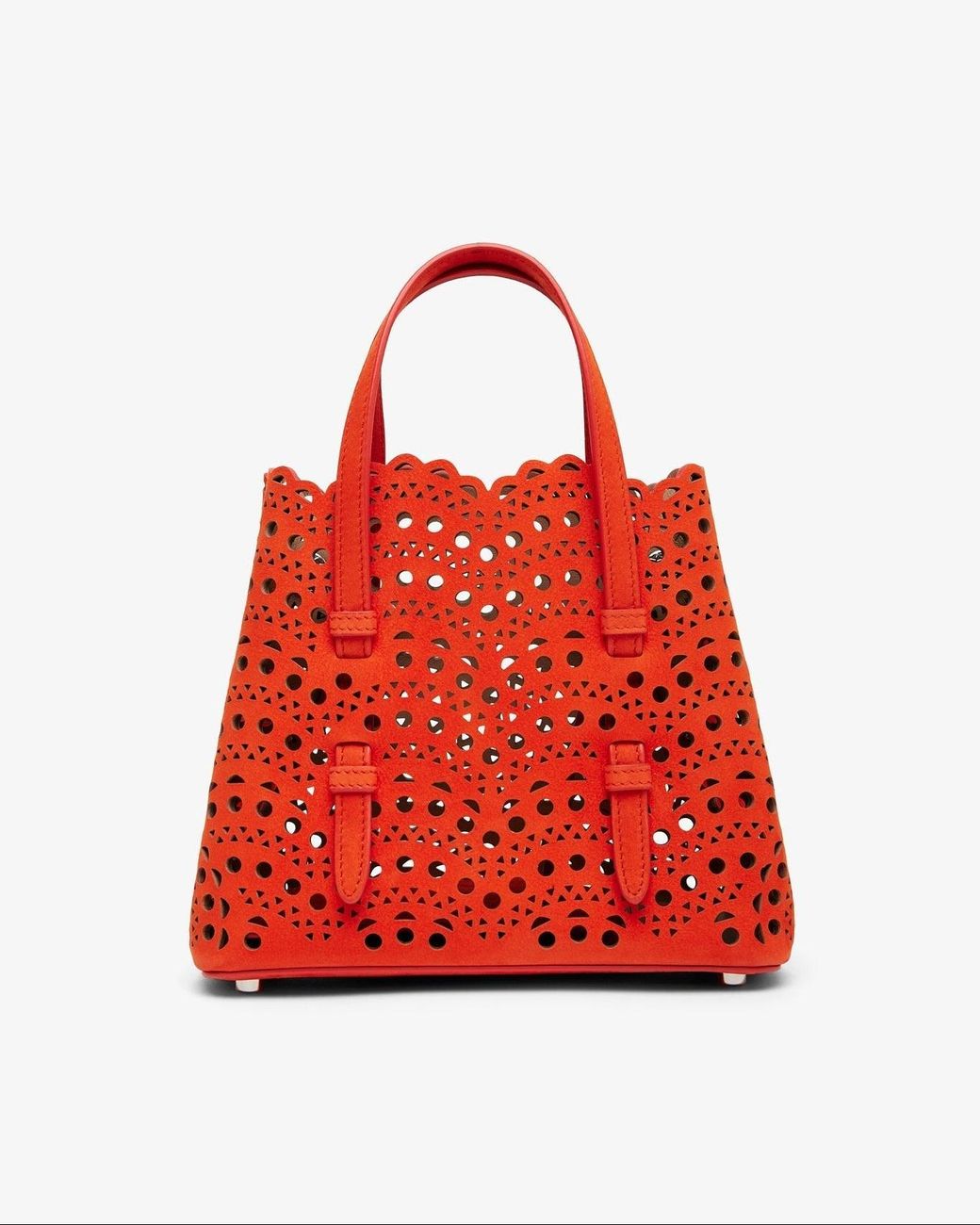 Alaïa Red Mina 20 Vienne Orange Suede Tote Bag