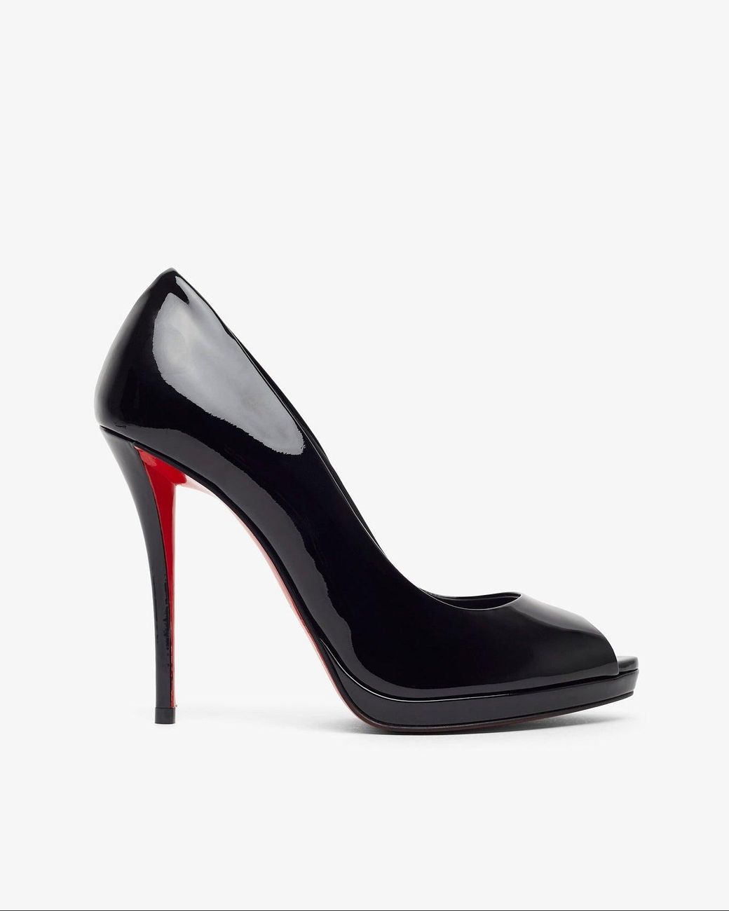 Christian Louboutin White Lady Z 120 Black Patent Pumps