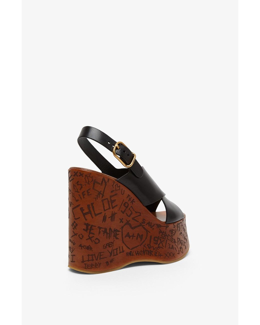 Chloé Brown Maxime Wedge Sandal