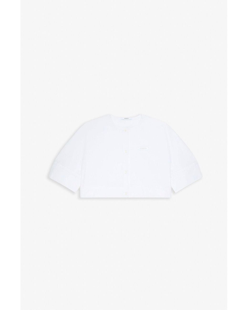 Givenchy Multicolor Short White Cotton Sleeves Shirt