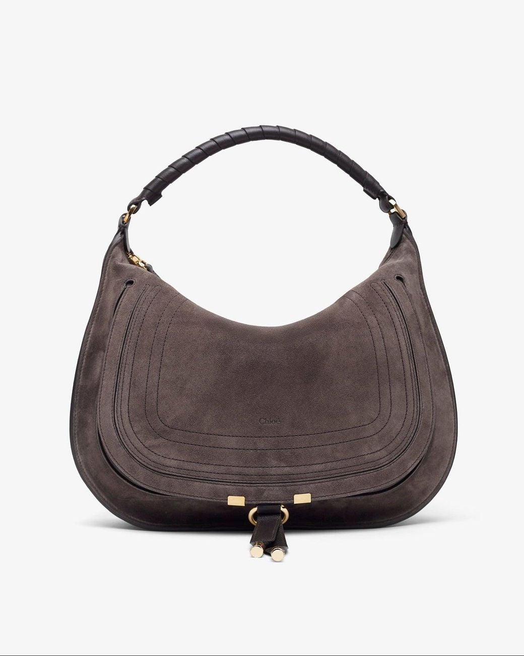 Chloé Brown Marcie Medium Dark Shoulder Bag