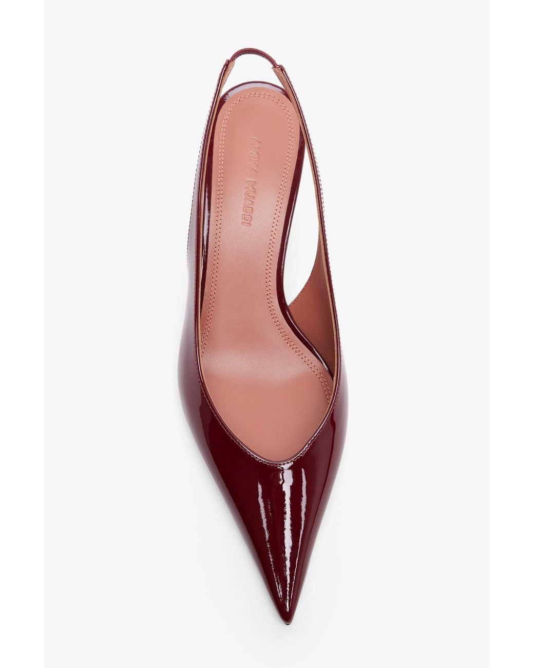 AMINA MUADDI Red Anok 55 Dark Patent Slingbacks