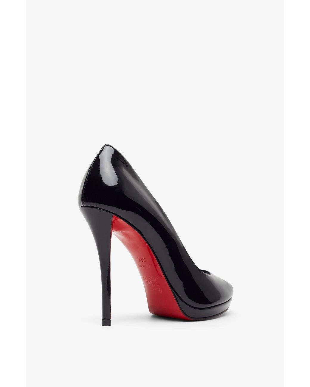 Christian Louboutin White Lady Z 120 Black Patent Pumps