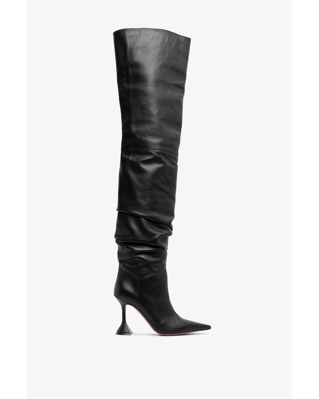 amina black leather boots