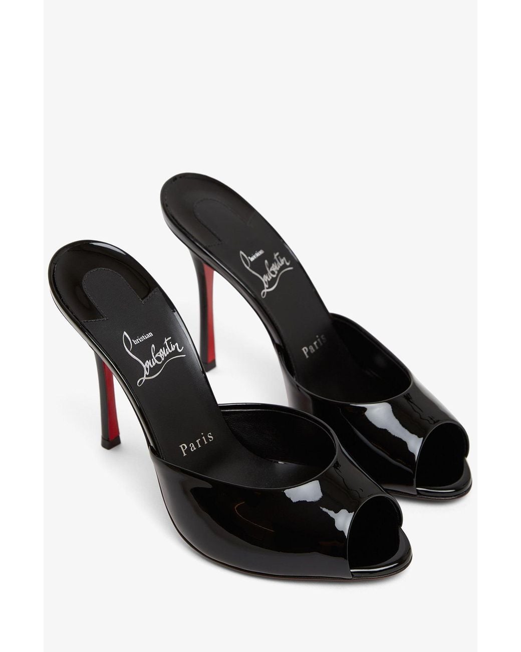 Christian Louboutin Me Dolly 100 Black Patent Mules