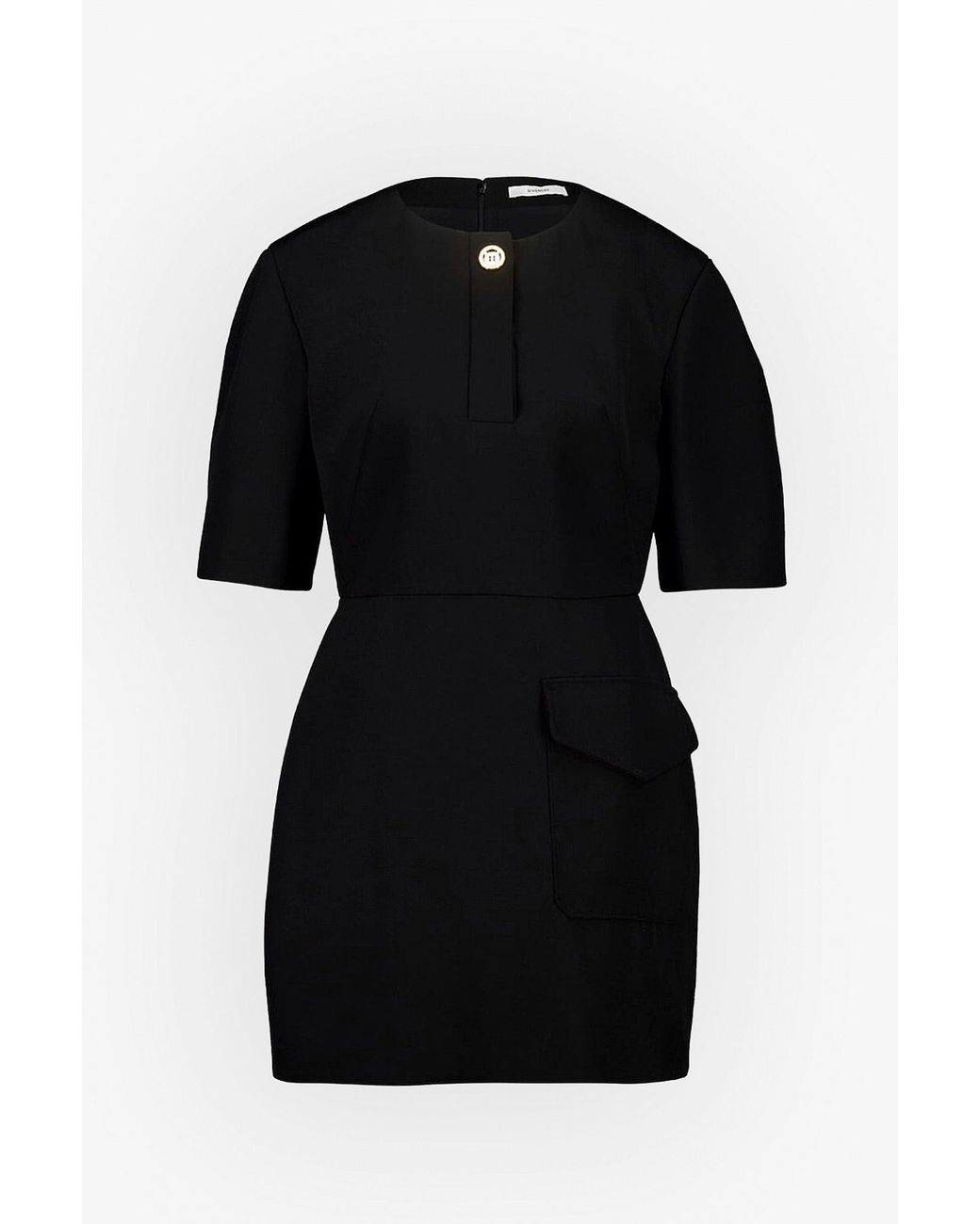 Givenchy Black Cocoon Wool Grain De Poudre Minidress