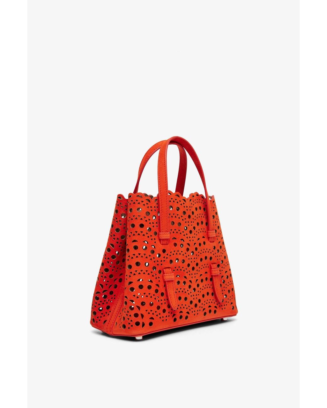 Alaïa Red Mina 20 Vienne Orange Suede Tote Bag