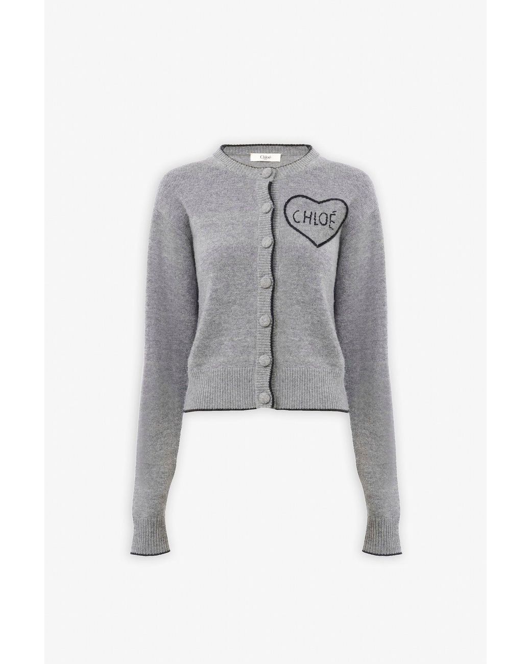 Chloé Gray Divine Grey Knitted Cardigan