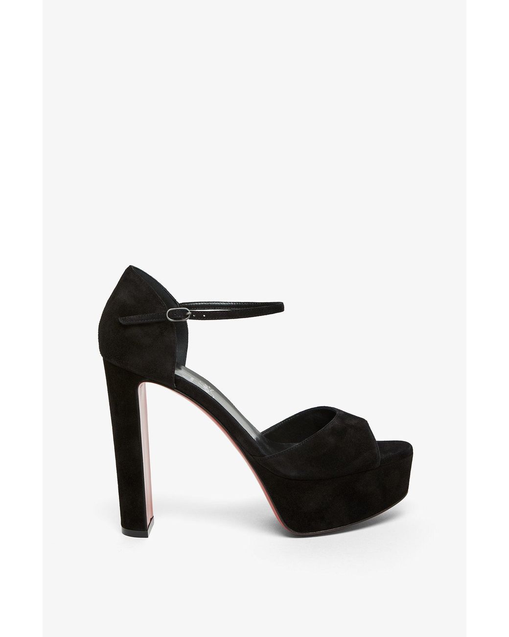 素敵 ☆ ルブタン Sandaloo 130 black suede platform sandals Sandaloo 130 suede sandals in black - Christian Louboutin