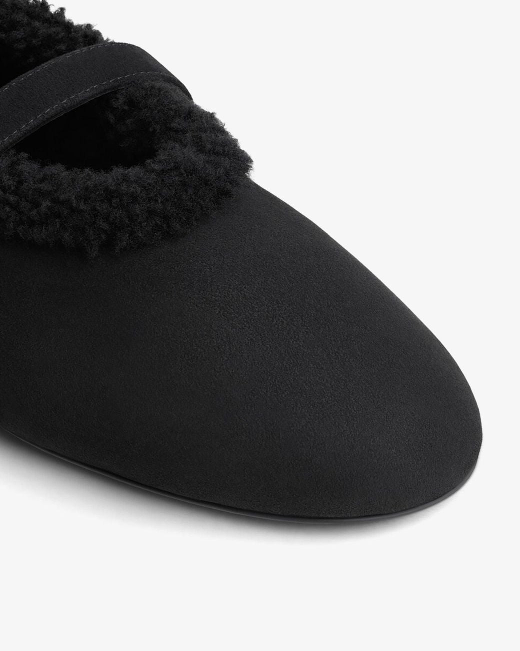 Alaïa Black Merino Shearling Ballet Flats