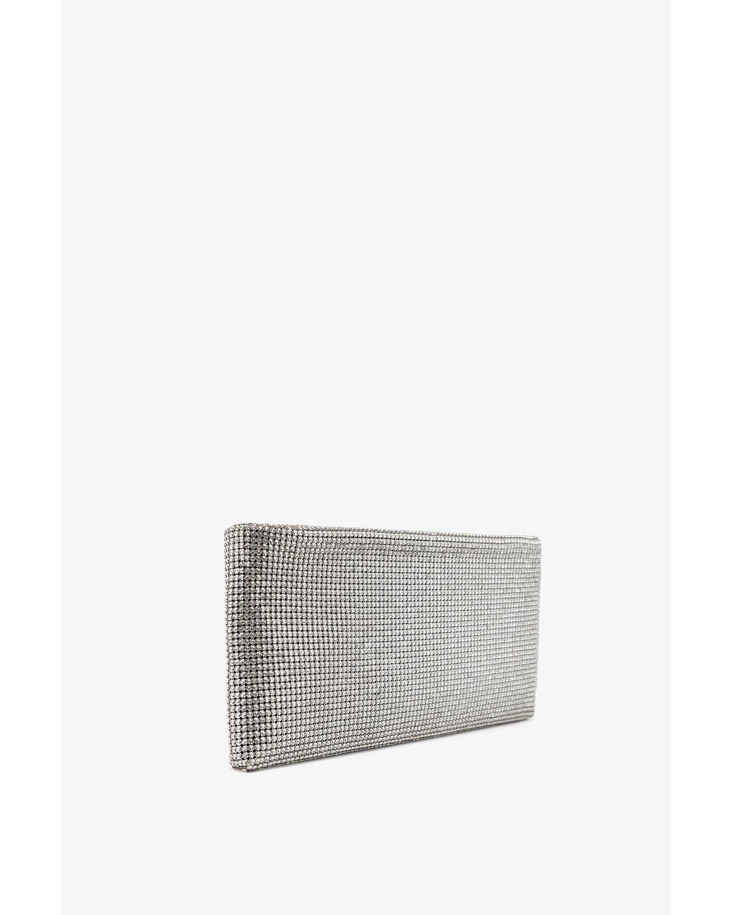 Christian Louboutin Gray Maykimay Silver Crystal Clutch