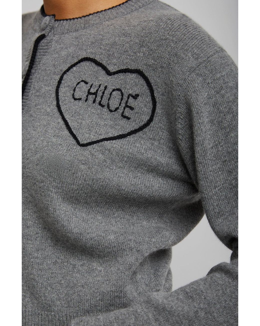 Chloé Gray Divine Grey Knitted Cardigan