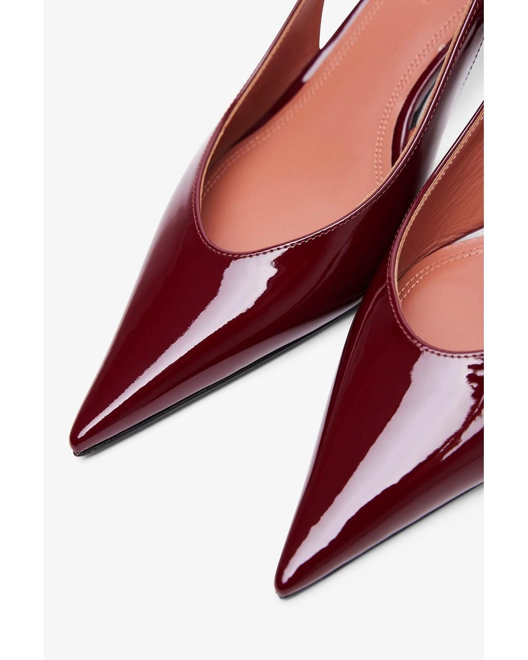AMINA MUADDI Red Anok 55 Dark Patent Slingbacks