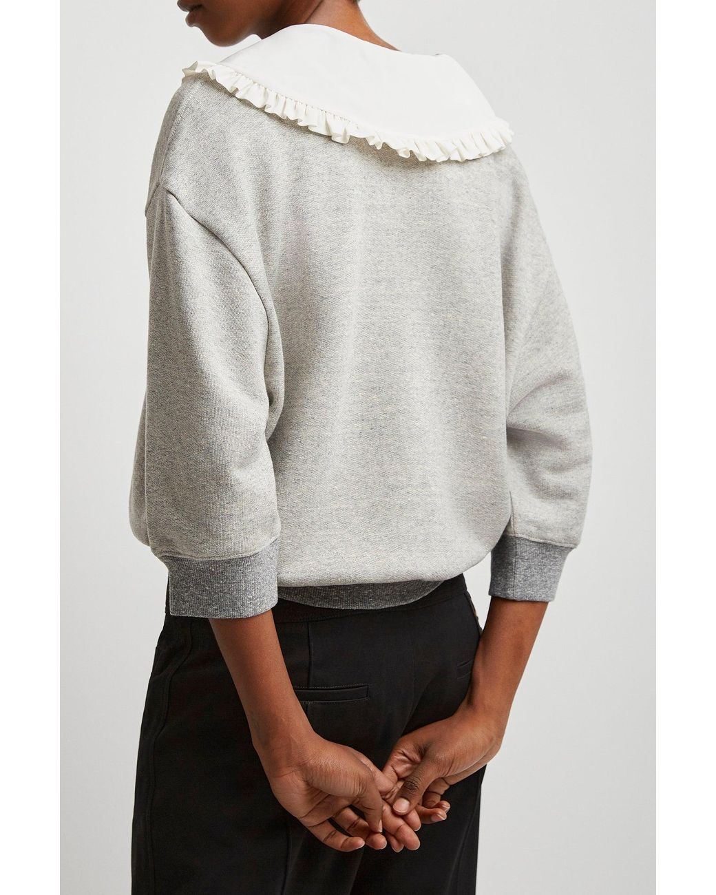 Chloé Gray Collared V-neck Jumper