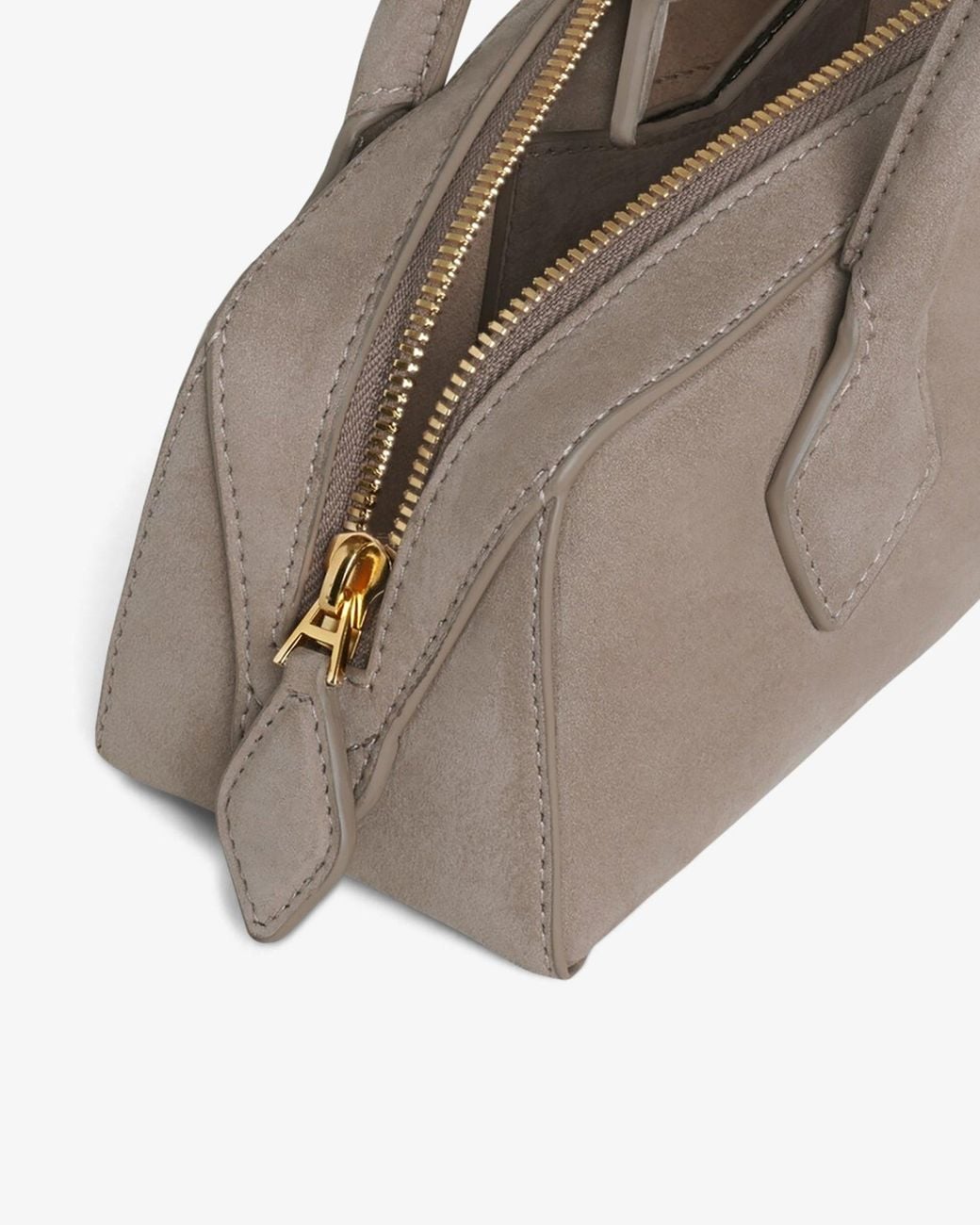 Alaïa Multicolor Le Teckel Small Light Taupe Suede Bag