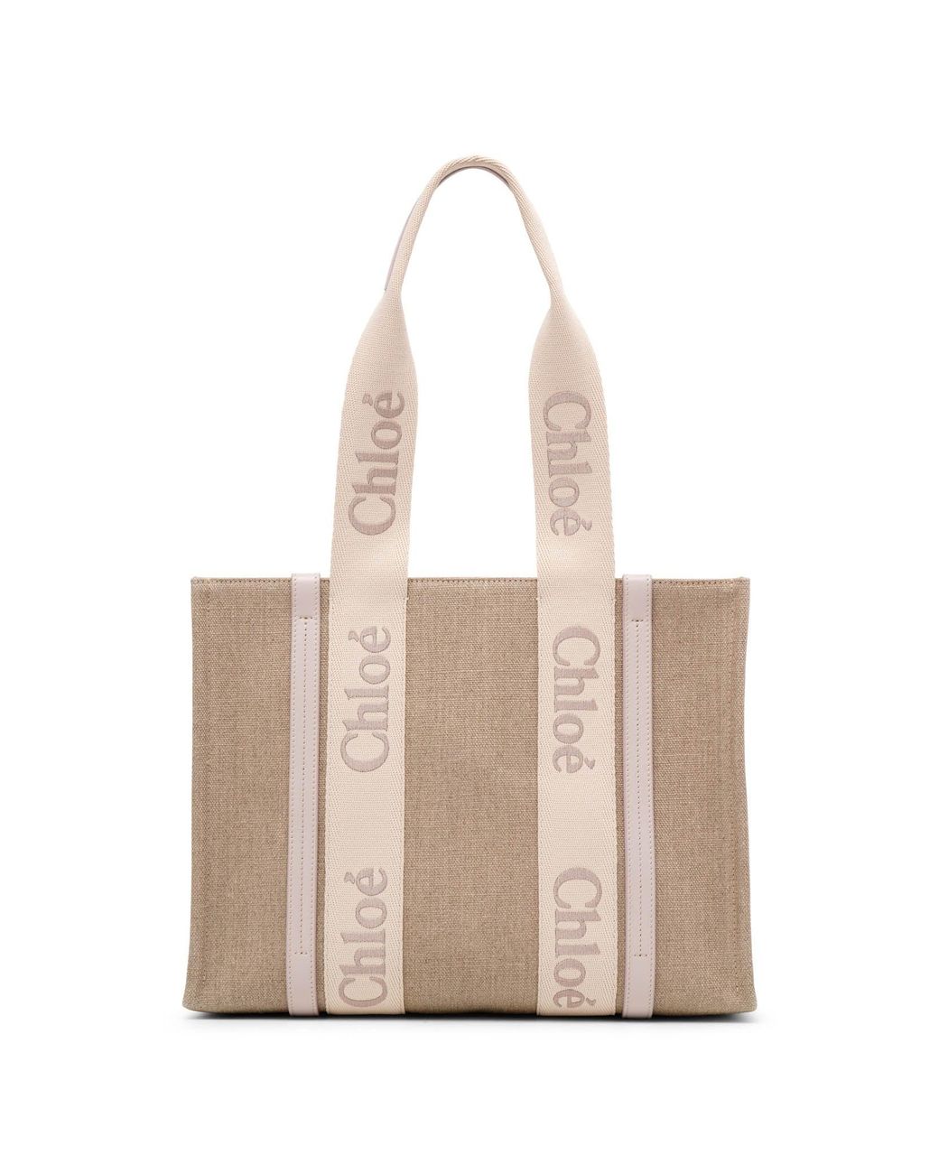 Chloé Woody Wild Grey Medium Tote Bag in Natural | Lyst