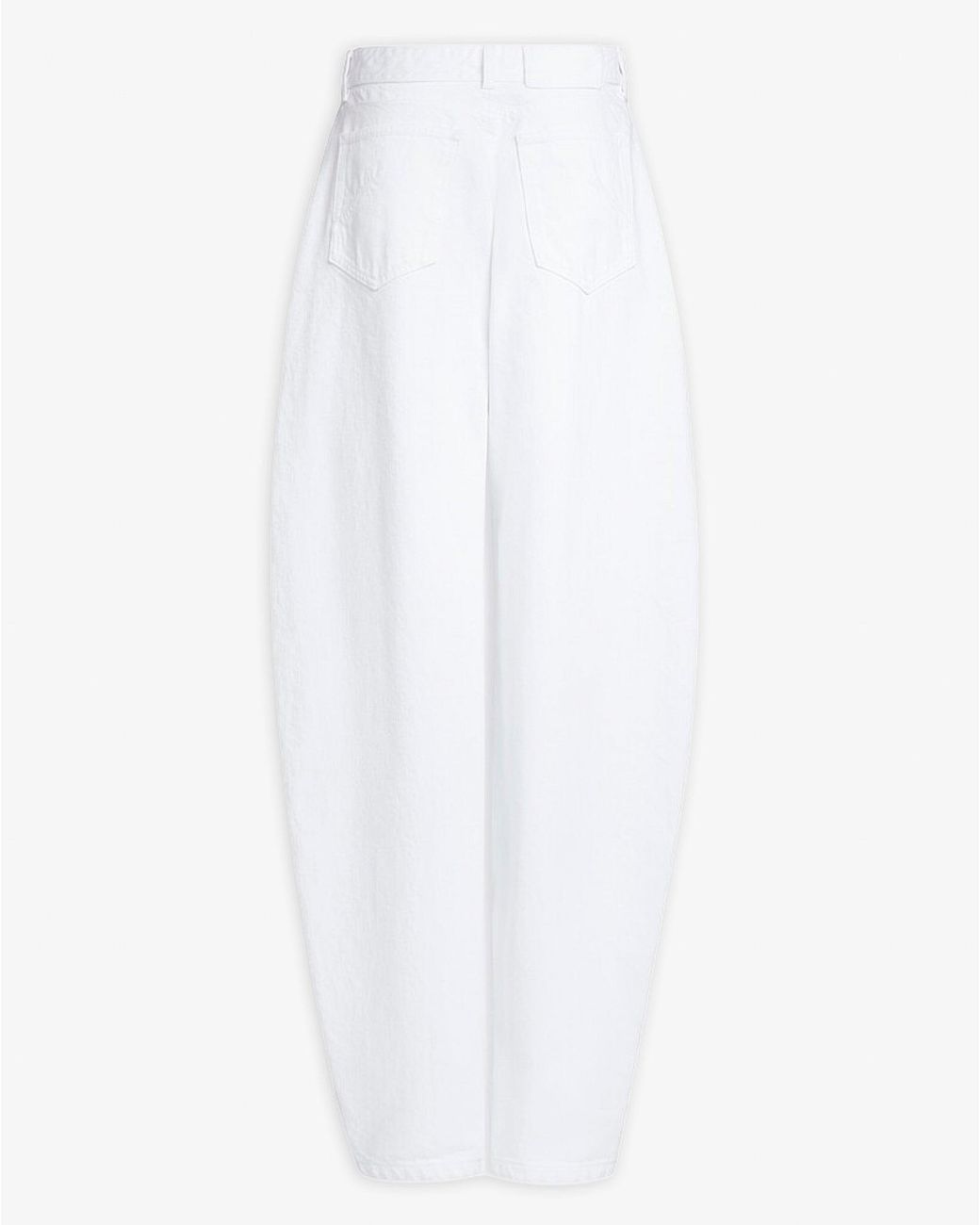 Alaïa White Round Leg High-Waist Cotton Denim Jeans With Five-Pocket Button Closure