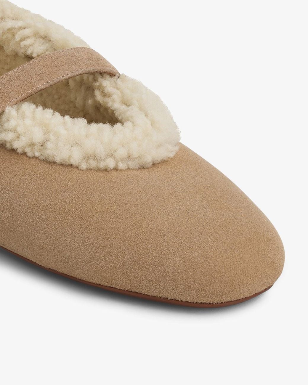 Alaïa Natural Merino Shearling Ballet Flats