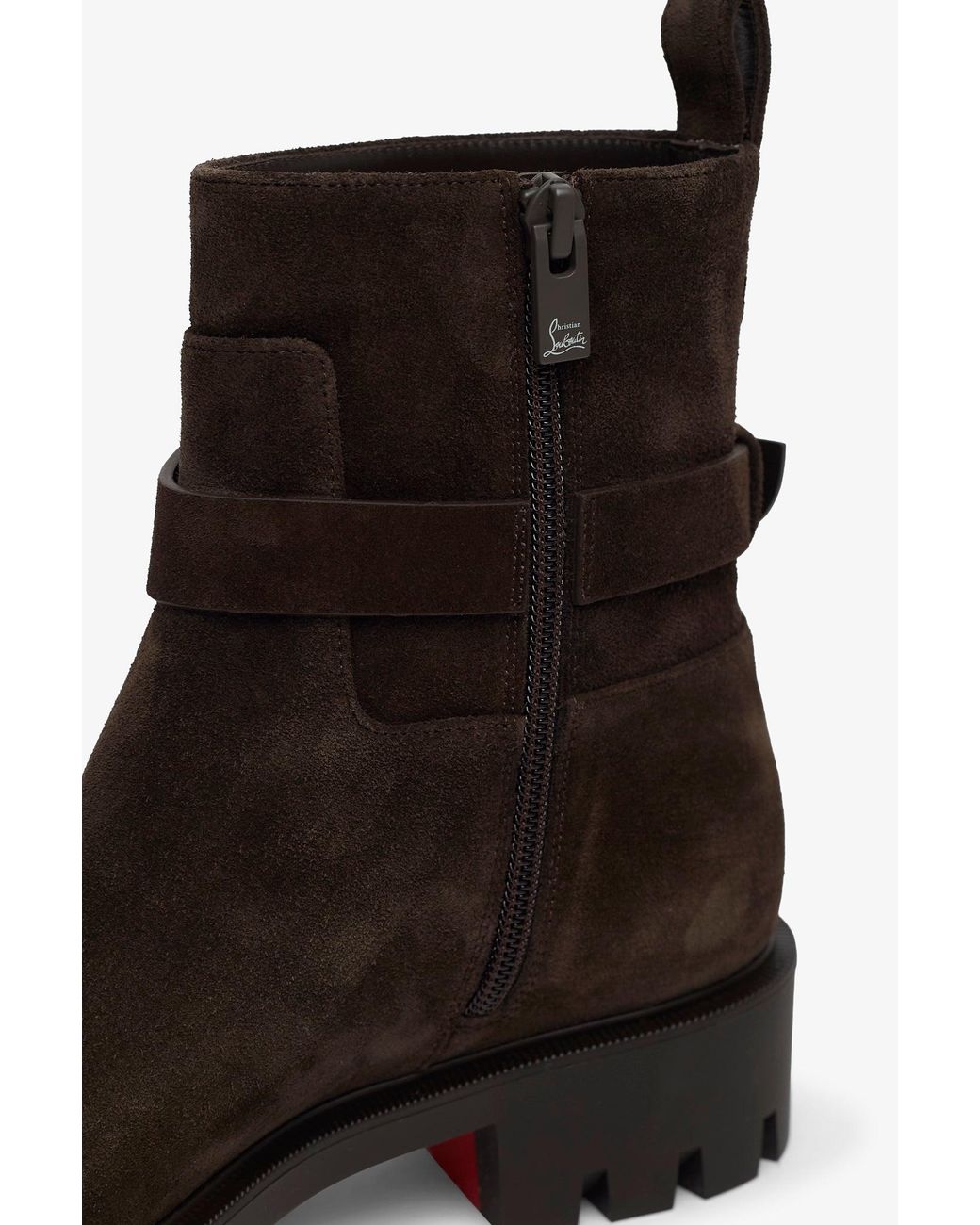Christian Louboutin Black Dianouchette Dark Brown Suede Boots