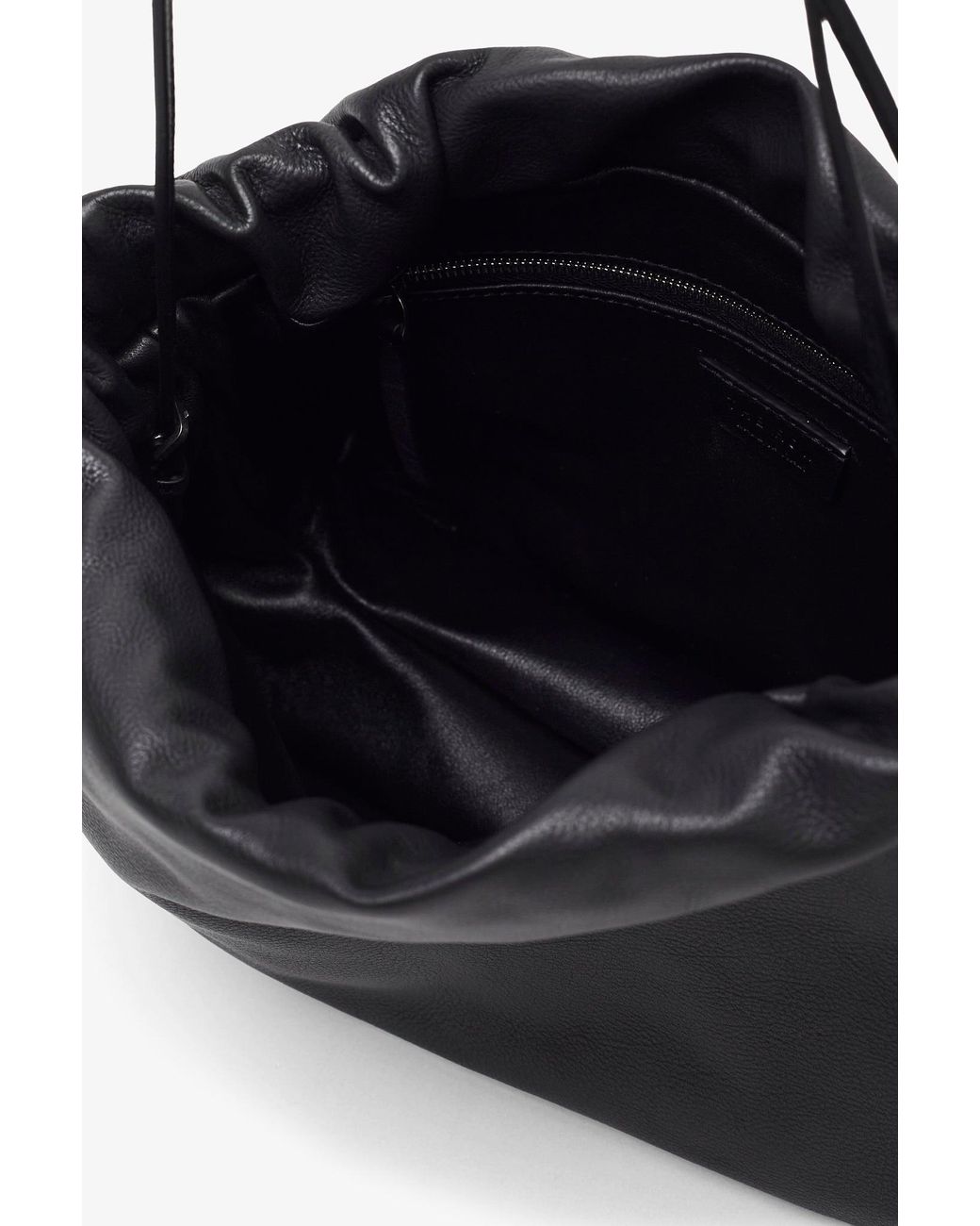 The Row Large Bourse Black Leather Clutch