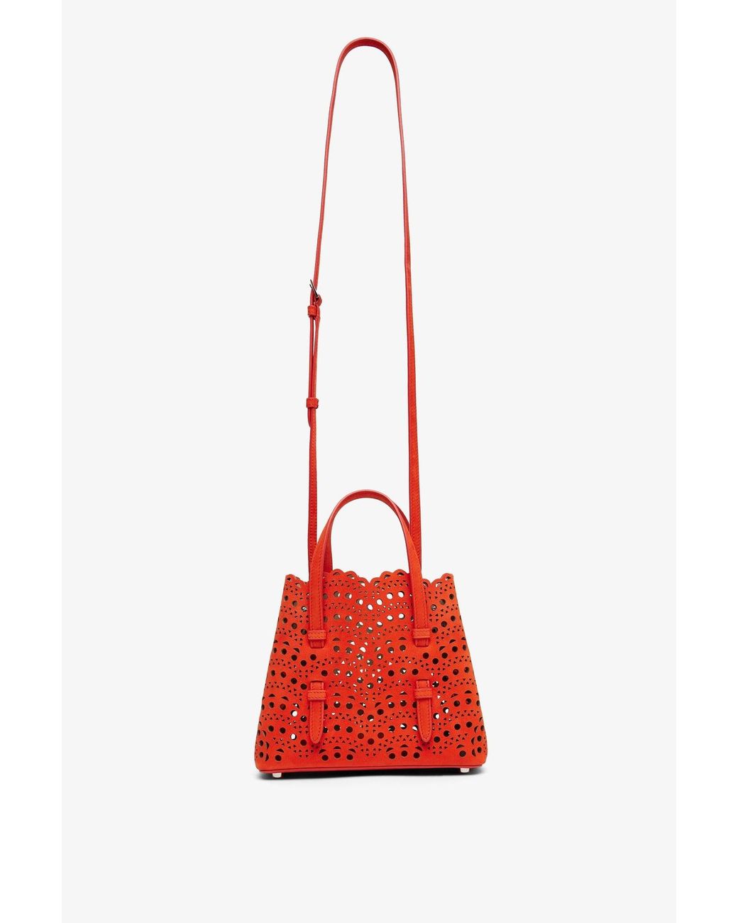 Alaïa Red Mina 20 Vienne Orange Suede Tote Bag