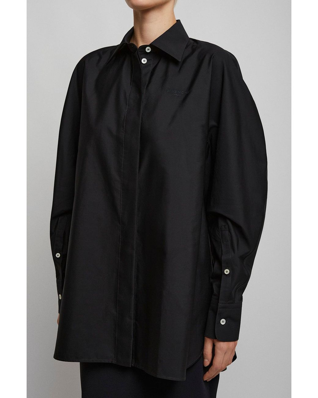 Givenchy Blue Cocoon Black Shirt With Turned Sleeves