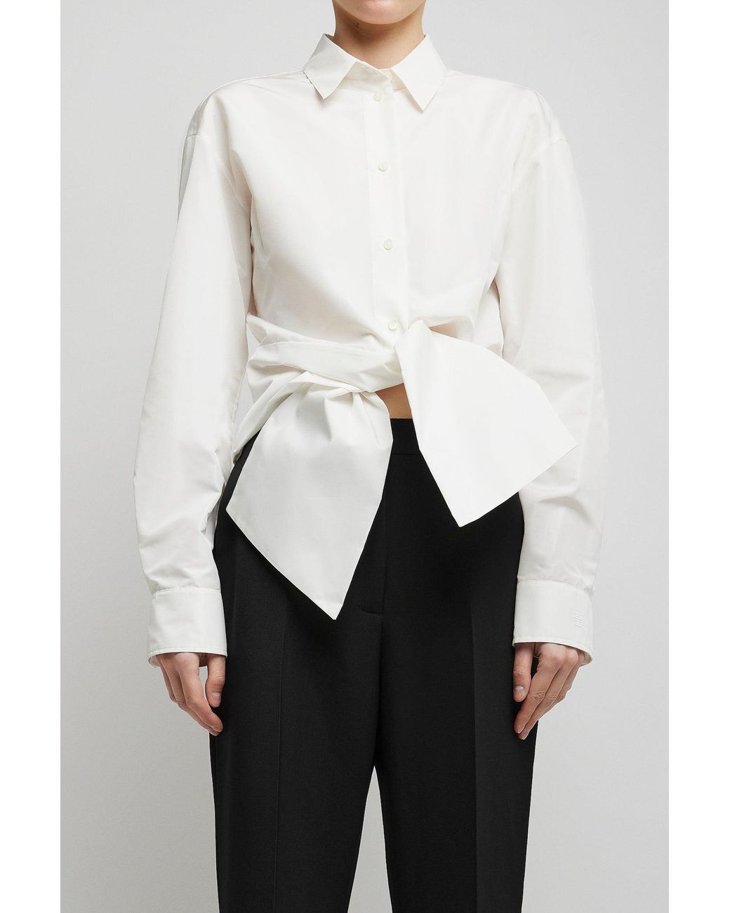 Givenchy White Wrap Bow Shirt