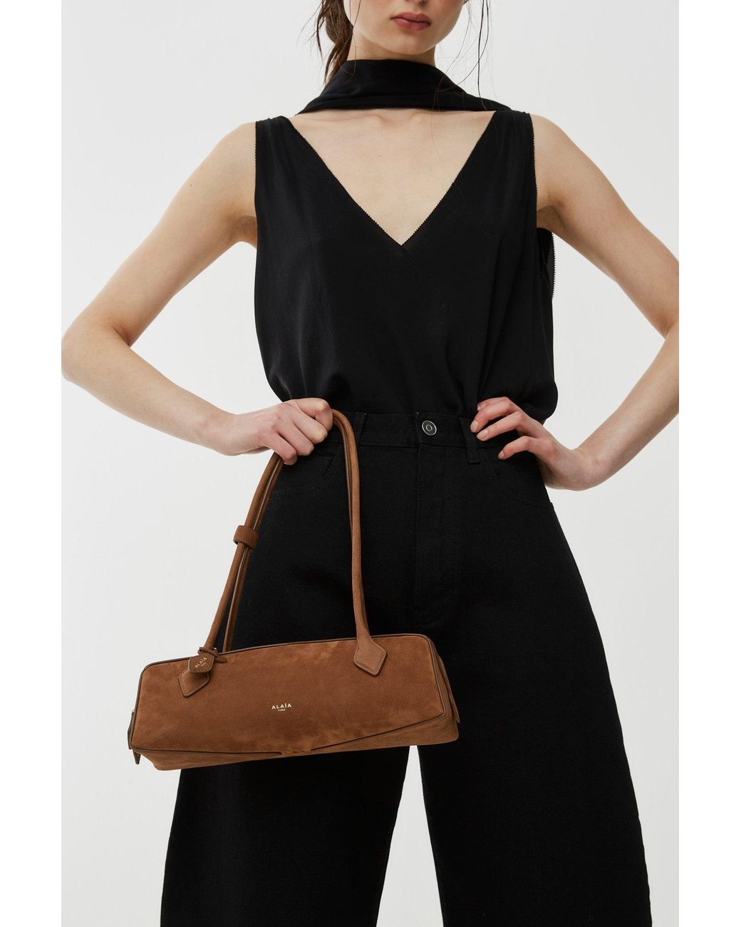 Alaïa Multicolor Le Teckel Medium Brown Nubuck Bag
