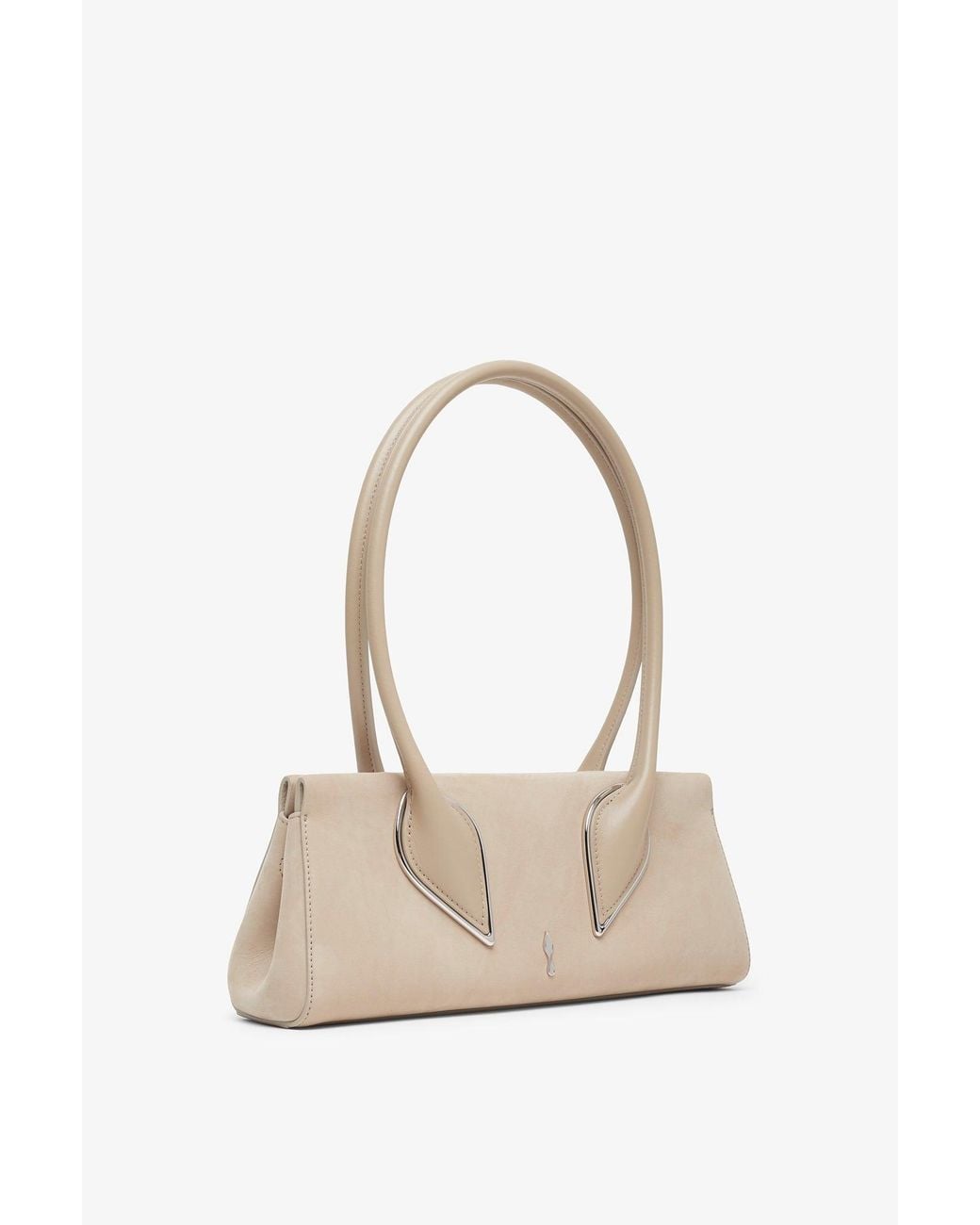 Christian Louboutin White Venus Baguette Beige Clutch