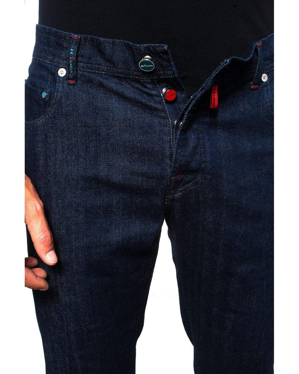 Pocket Denim Jeans Dark Denim Cotton 