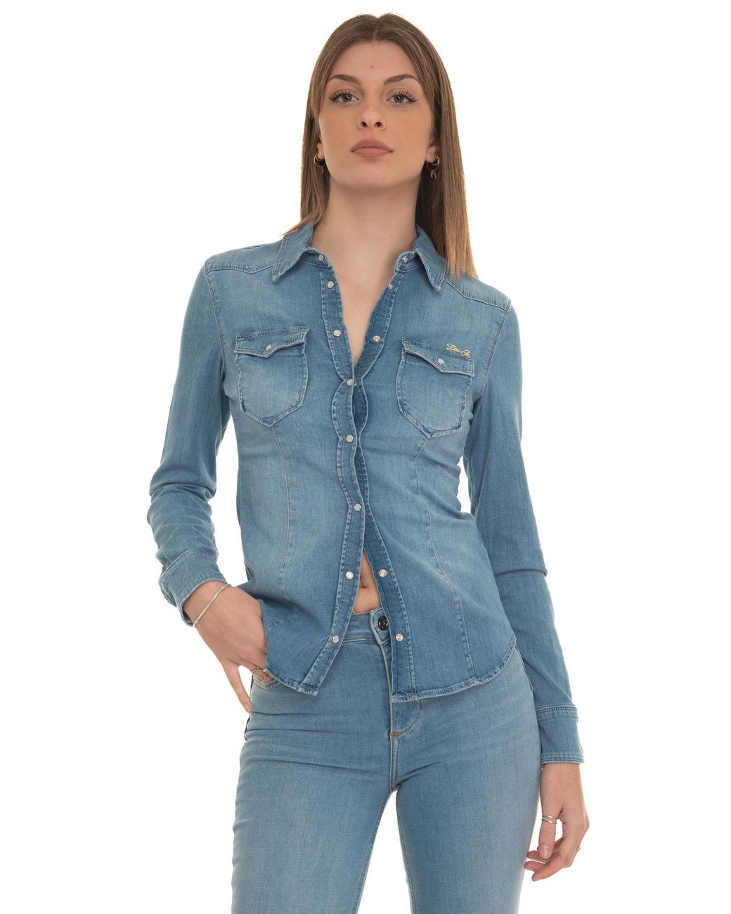 Camicia da donna in jeans Denim chiaro Cotone di Liu Jo in Blu | Lyst