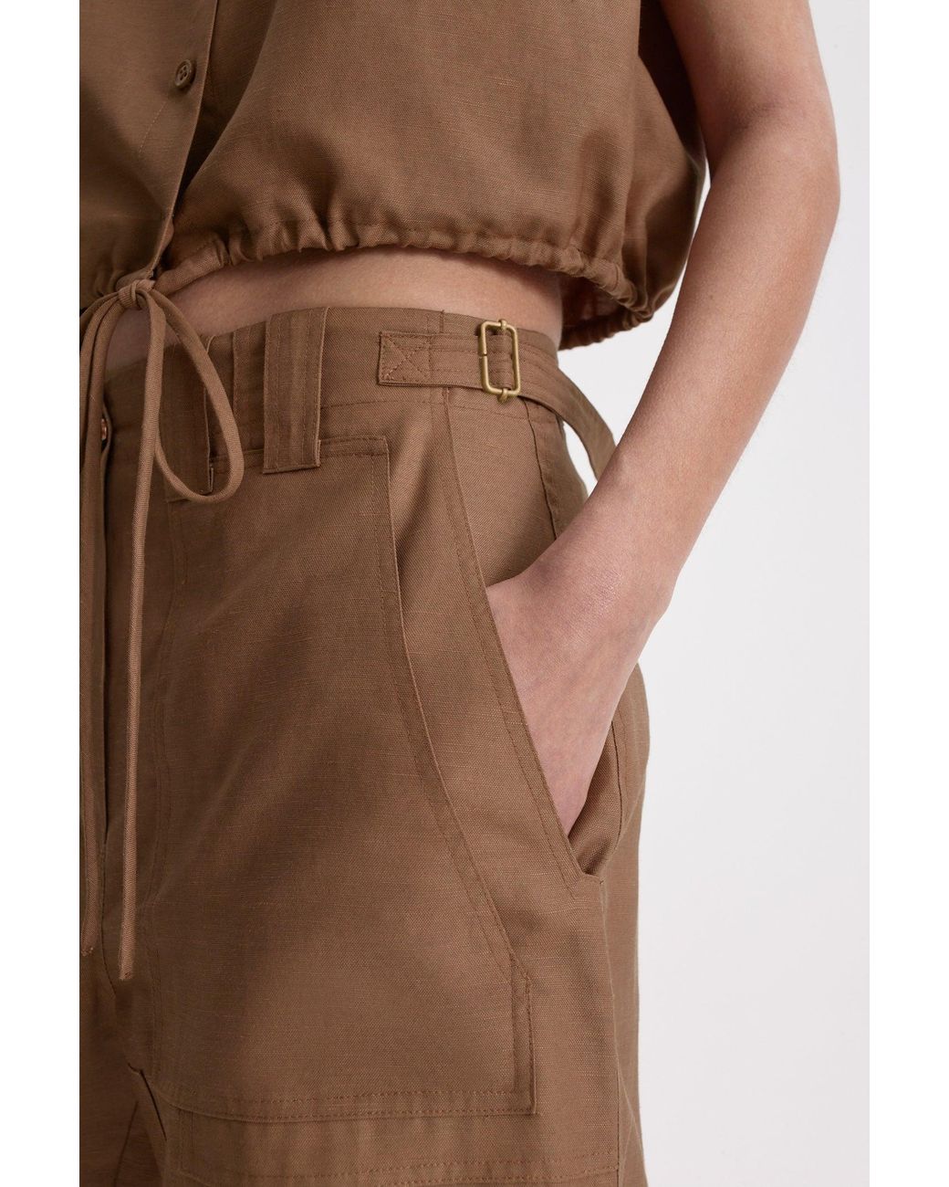 Scanlan Theodore Cargo Cropped Trouser in Brown | Lyst