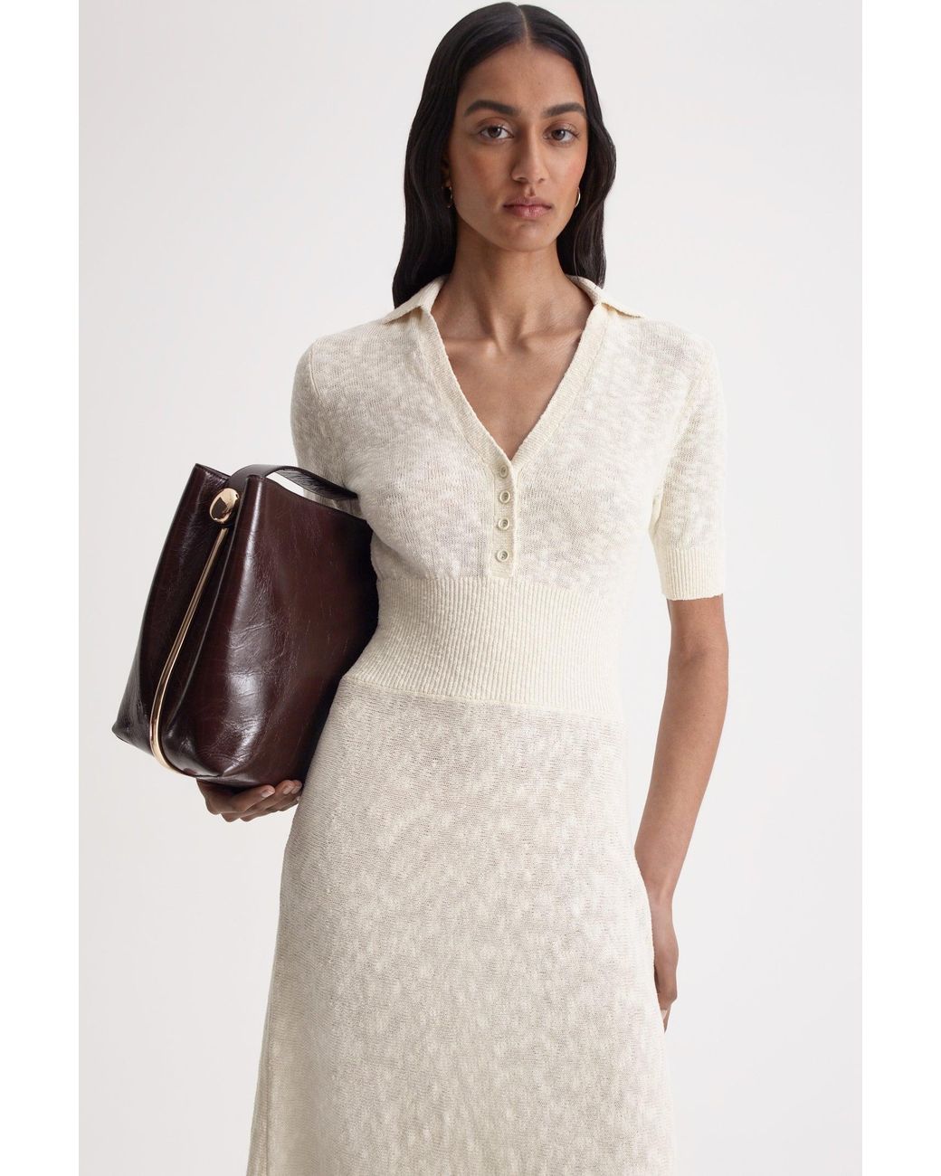 Scanlan Theodore Textured Shirt Dress in White | Lyst
